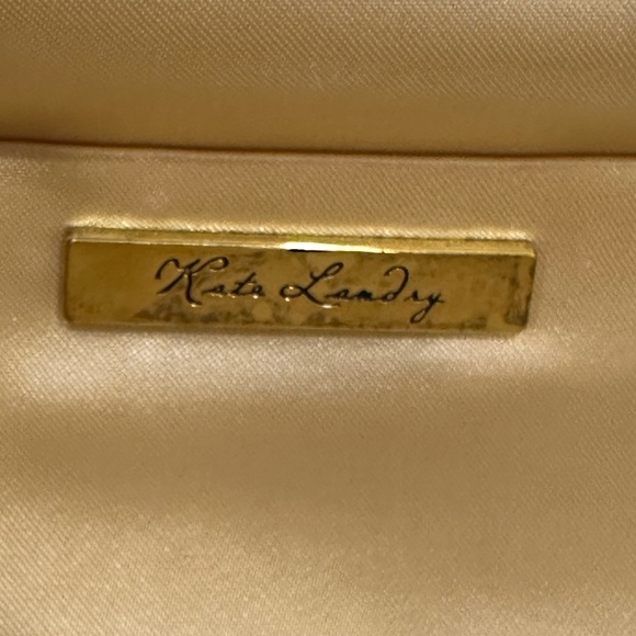 VTG 1980-90s Kate Landry Pleated Champagne Satin 3-Way Convertible Evening Bag - Picture 16 of 16